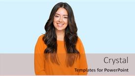  Presentation with teeth - Amazing slide set having beautiful-brunette-young-woman-wearing backdrop and a gold colored foreground