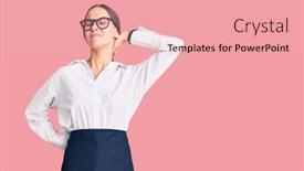  Presentation with injury - Amazing presentation theme having beautiful-brunette-young-woman-wearing backdrop and a coral colored foreground