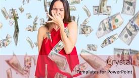  Presentation with bad breath - Colorful presentation theme enhanced with beautiful-brunette-young-woman-wearing backdrop and a red colored foreground