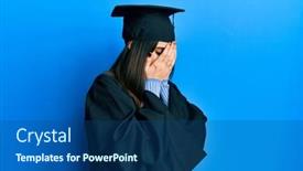  Presentation with ceremony - Amazing presentation theme having beautiful-brunette-young-woman-wearing backdrop and a ocean colored foreground