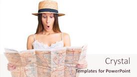  Presentation with city map - Slide set featuring beautiful-brunette-young-woman-wearing background and a lemonade colored foreground