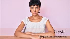  Presentation with pink simple - Colorful slide set enhanced with beautiful-brunettte-woman-wearing-casual backdrop and a coral colored foreground