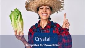  Presentation with number - PPT layouts featuring beautiful-brunettte-woman-wearing-farmer background and a ocean colored foreground