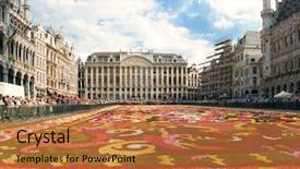  Presentation with brussels - Cool new slides with beautiful brussels flower carpet made backdrop and a red colored foreground