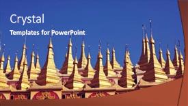  Presentation with stupa - Colorful PPT layouts enhanced with beautiful-buddhist-stupa-in-myanmar backdrop and a ocean colored foreground