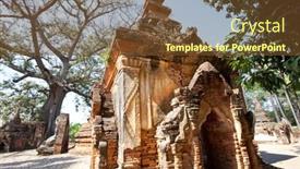  Presentation with stupa - PPT layouts consisting of beautiful-buddhist-stupa-in-myanmar background and a tawny brown colored foreground