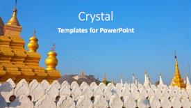  Presentation with stupa - Audience pleasing theme consisting of beautiful-buddhist-stupa-in-myanmar backdrop and a teal colored foreground