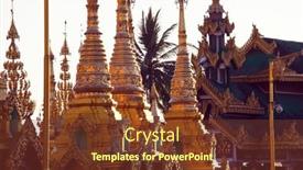  Presentation with stupa - PPT theme enhanced with beautiful-buddhist-stupa-in-myanmar background and a tawny brown colored foreground