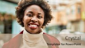  Presentation with african american business - Presentation with beautiful-business-african-american-woman background and a coral colored foreground