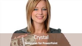  Presentation with joint venture crowdfunding money business - Audience pleasing theme consisting of beautiful business woman holding money backdrop and a coral colored foreground