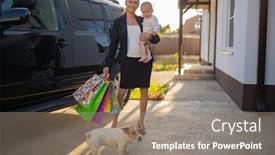 Presentation with black child - Presentation featuring beautiful-business-woman-mother background and a coral colored foreground