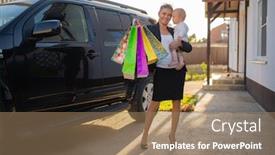 Presentation with black child - Cool new presentation design with beautiful-business-woman-mother backdrop and a coral colored foreground