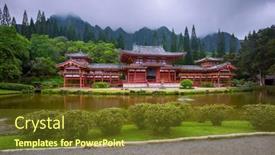  Presentation with temple - Cool new presentation with beautiful-byodo-in-temple backdrop and a tawny brown colored foreground
