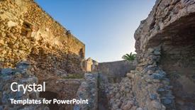  Presentation with byzantine - PPT theme with beautiful-byzantine-castle-town background and a dark gray colored foreground