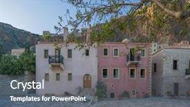  Presentation with byzantine - Presentation theme consisting of beautiful-byzantine-castle-town background and a gray colored foreground