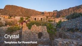  Presentation with byzantine - Audience pleasing presentation consisting of beautiful-byzantine-castle-town backdrop and a tawny brown colored foreground