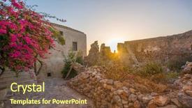  Presentation with byzantine - Theme having beautiful-byzantine-castle-town background and a tawny brown colored foreground