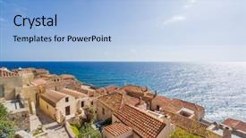  Presentation with byzantine - Cool new theme with beautiful byzantine castle town backdrop and a light blue colored foreground