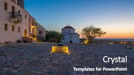  Presentation with byzantine - PPT theme with beautiful byzantine castle town background and a tawny brown colored foreground