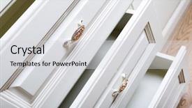  Presentation with cabinet - Cool new PPT layouts with beautiful cabinet with drawers in a modern room backdrop and a light gray colored foreground