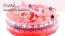  Presentation with cake - PPT theme featuring beautiful-cake-on-white-isolated background and a lemonade colored foreground