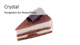  Presentation with banoffee pie cake on white - Cool new presentation with beautiful cake on white isolated backdrop and a  colored foreground