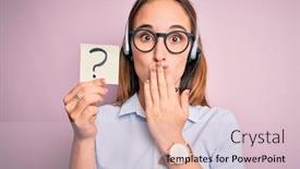  Presentation with secret agent - Presentation design having beautiful-call-center-agent-woman background and a lemonade colored foreground