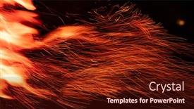  Presentation with campfire - Colorful PPT theme enhanced with beautiful-campfire-flame-sparks-shooted backdrop and a tawny brown colored foreground