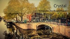  Presentation with canals - Audience pleasing slides consisting of beautiful canals and traditional dutch backdrop and a gold colored foreground