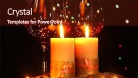  Presentation with candle - Colorful presentation design enhanced with beautiful candle and glasses backdrop and a tawny brown colored foreground