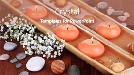  Presentation with candles - PPT theme with beautiful-candles-in-water background and a coral colored foreground