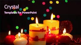  Presentation with bright colorful candy isolated - Amazing theme having beautiful candles on wooden table backdrop and a wine colored foreground