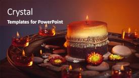  Presentation with festival diwali - Beautiful slide set featuring beautiful-candles-still-life-decorations backdrop and a tawny brown colored foreground