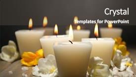  Presentation with rustic wood and flowers - Cool new slide deck with beautiful candles with flowers backdrop and a dark gray colored foreground