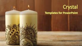  Presentation with candle - Presentation theme featuring beautiful candles with mehendi background and a tawny brown colored foreground