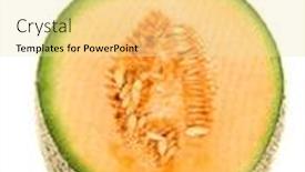  Presentation with health diet - Audience pleasing PPT theme consisting of beautiful-cantaloupe-is-often-used backdrop and a blonde colored foreground