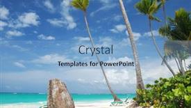  Presentation with republic dominican - Amazing PPT theme having beautiful-caribbean-beach-in-dominican backdrop and a light blue colored foreground