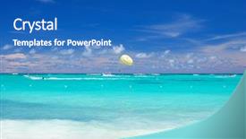  Presentation with republic dominican - Presentation design having beautiful caribbean beach in dominican republic background and a teal colored foreground