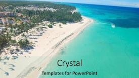  Presentation with dominican republic - Slides having dominican republic aerial view background and a seafoam green colored foreground