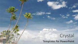  Presentation with dominican republic - Slide set having beautiful caribbean beach in dominican republic background and a light blue colored foreground