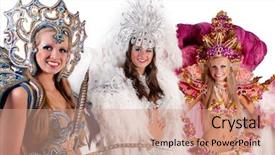  Presentation with carnival - Audience pleasing PPT theme consisting of beautiful carnival dancers in amazing backdrop and a coral colored foreground