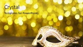  Presentation with masquerade - Audience pleasing presentation consisting of beautiful carnival mask on table backdrop and a yellow colored foreground