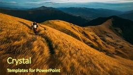  Presentation with time travel - Slides enhanced with beautiful carpathian mountains in autumn background and a tawny brown colored foreground