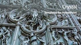  Presentation with italy - Colorful theme enhanced with beautiful carved doors of il backdrop and a gray colored foreground