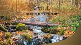  Presentation with forest bridge - Slides featuring beautiful-cascade-waterfall-and-wooden background and a gold colored foreground