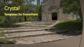  Presentation with castle - Theme enhanced with beautiful castle in guimaraes portugal background and a  colored foreground