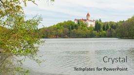  Presentation with reflecting - Amazing slide set having beautiful castle konopiste reflecting in water czech republic backdrop and a light gray colored foreground
