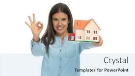  Presentation with invest - Audience pleasing presentation design consisting of beautiful-casual-woman-gesturing backdrop and a light blue colored foreground