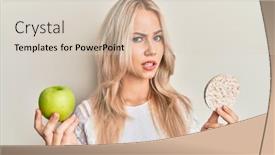  Presentation with nachos - Beautiful slide set featuring beautiful-caucasian-blonde-girl-holding backdrop and a lemonade colored foreground