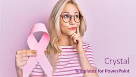  Presentation with pink ribbon - Presentation design consisting of beautiful-caucasian-blonde-girl-holding background and a lemonade colored foreground
